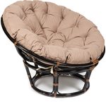 Кресло TetChair Papasan 23/01 W с подушкой Antique brown античный черно-коричневый/экошерсть коричневый 1811-5